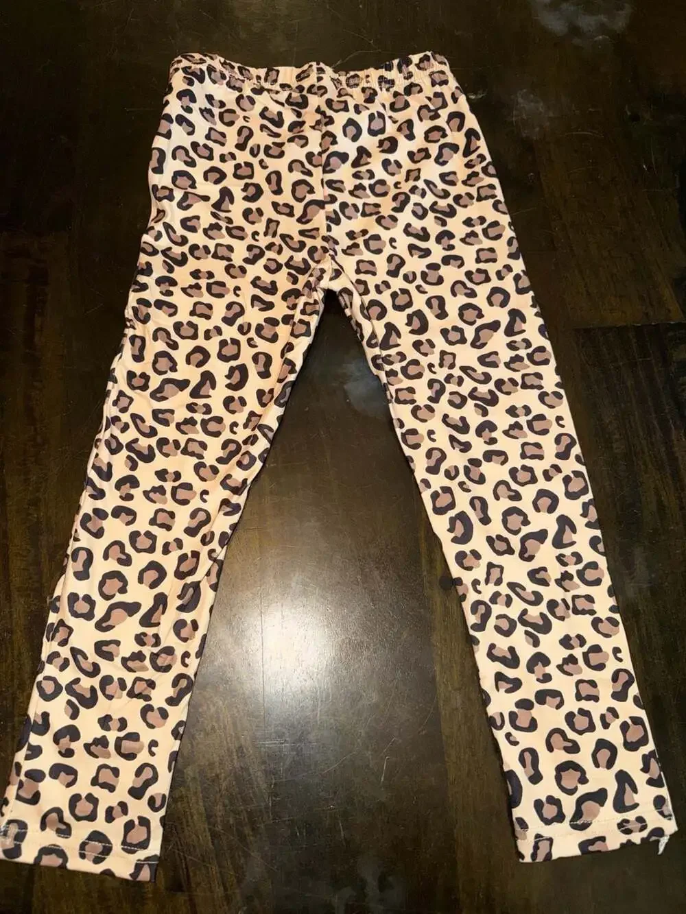 It's Fall Y'all Leopard Pumpkin Bleached Top and Leopard Leggings Size L (5)